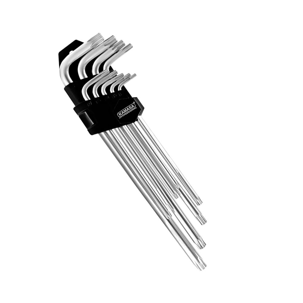 JUEGO DE LLAVES ALLEN ESTRELLA 9 PIEZAS CROMADAS KAMASA