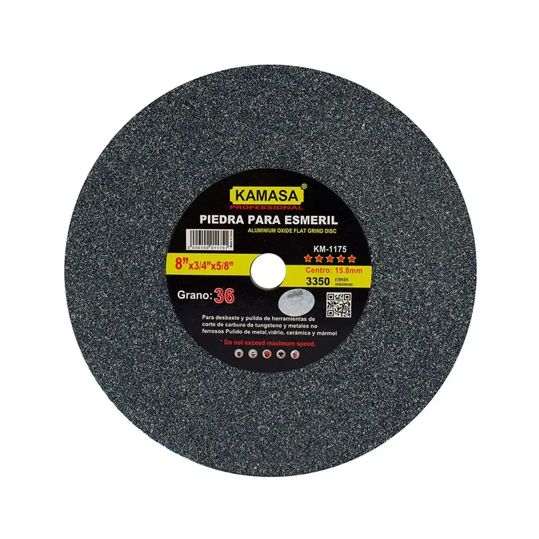 PIEDRA PARA ESMERIL 8''X3 / 4X5 / 8A36 KAMASA