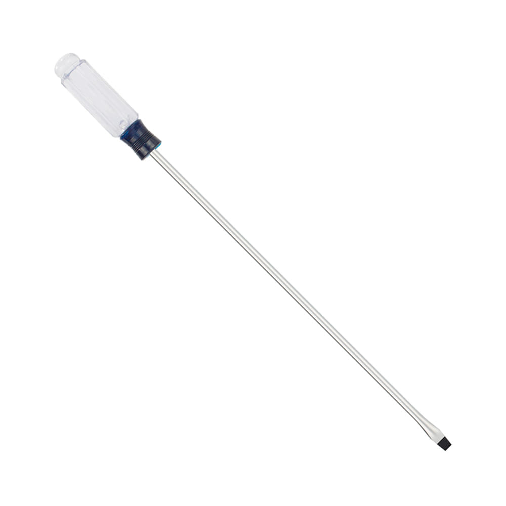 DESARMADOR PLASTICO 4X8'' MANGO TRANSPARENTE/AZUL KAMASA