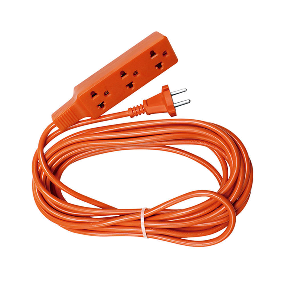 EXTENSION ELECTRICA 3 TOMA CORRIENTE 25FT KAMASA
