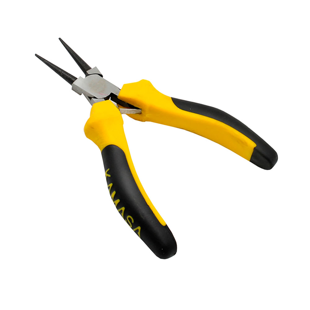ALICATE DE PUNTA REDONDA 5'' CON MANGO ERGONOMICO JEBE KAMASA