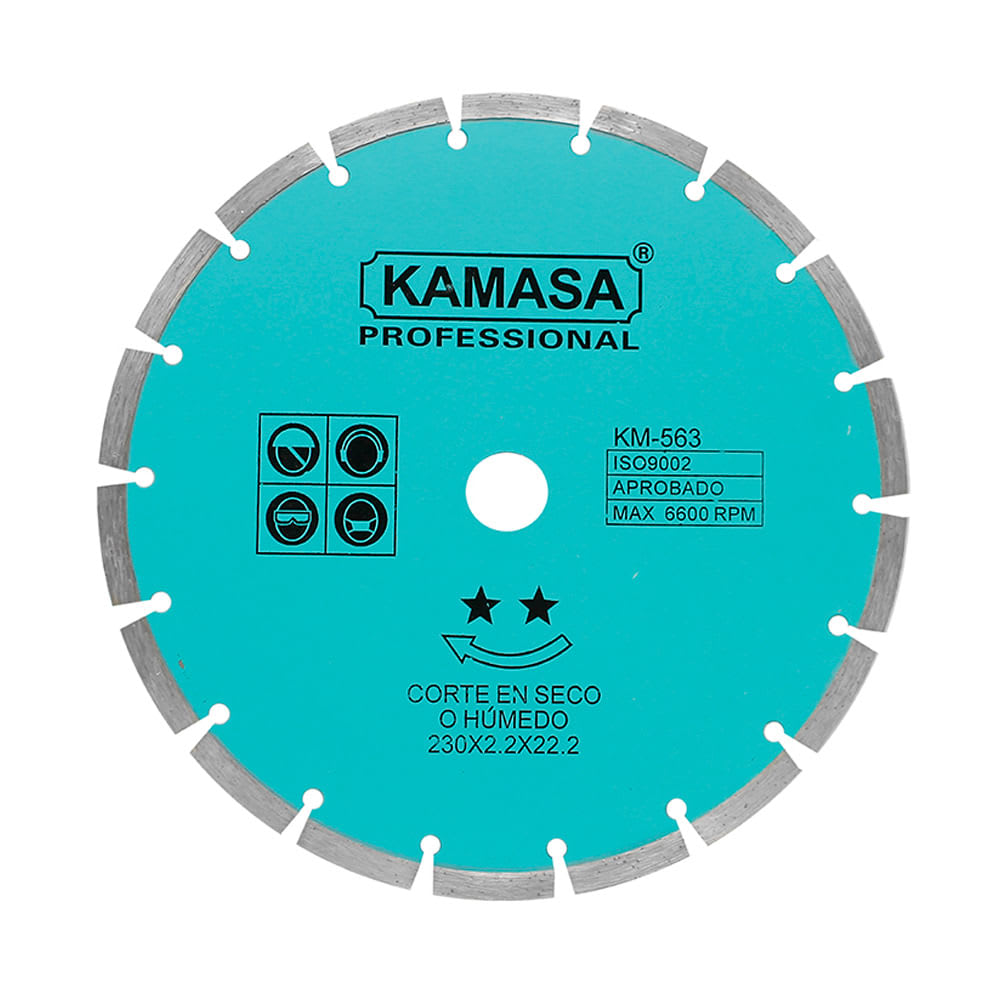 DISCO DE CORTE 230 PARA CORTES SECOS/HUMEDOS EN ACERO KAMASA