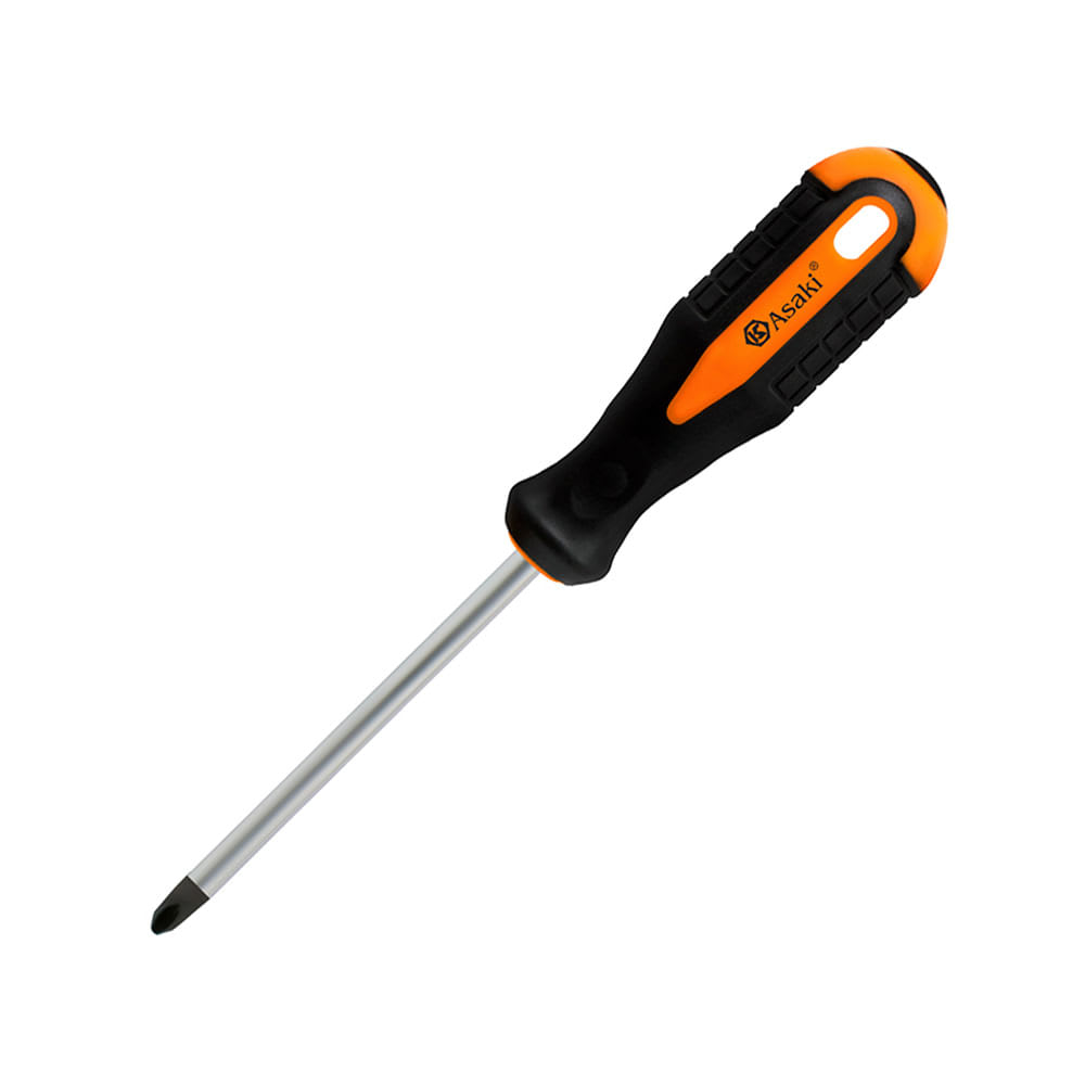 DESARMADOR ESTRELLA PH1 DE ACERO 100MM NEGRO KAMASA