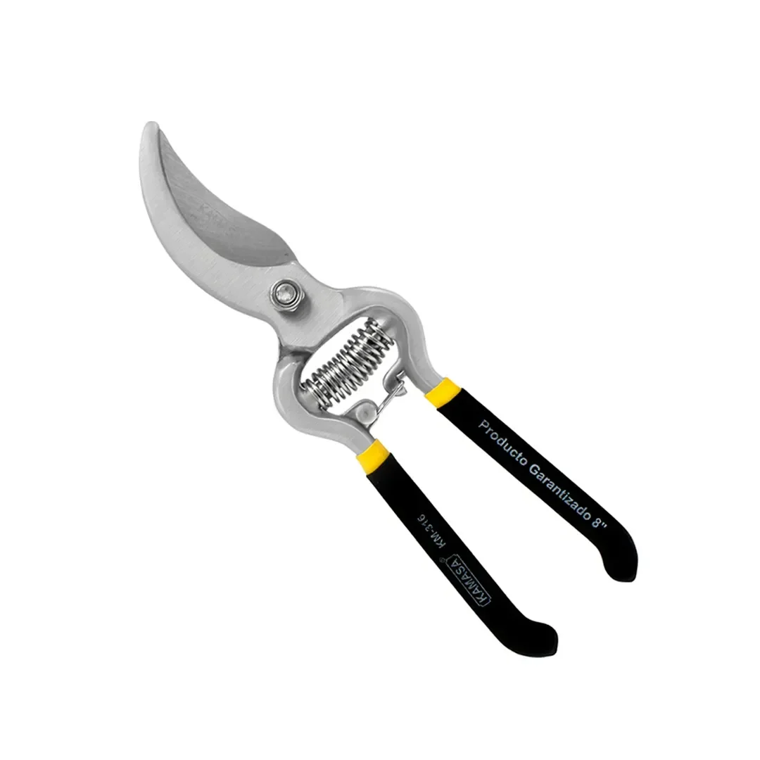 TIJERA DE PODAR 8'' AMARILLA PARA JARDINERIA KAMASA1