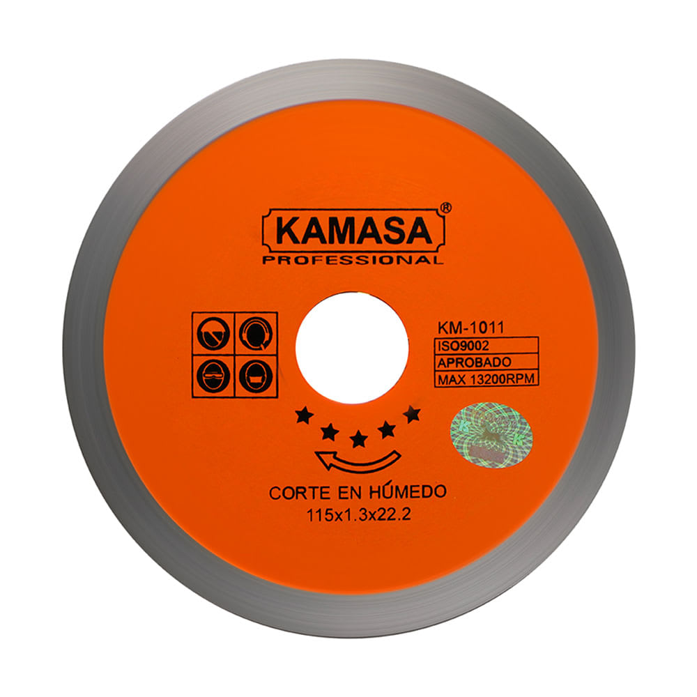 DISCO DIAMANTADO 115 NARANJA DE ACERO DE 1.9 MM KAMASA