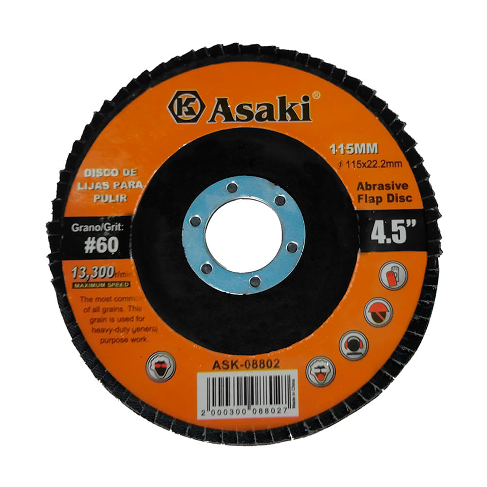 DISCO DE LIJAS P60 DE OXIDO DE ALUMINIO PARA PULIR 115 KAMASA