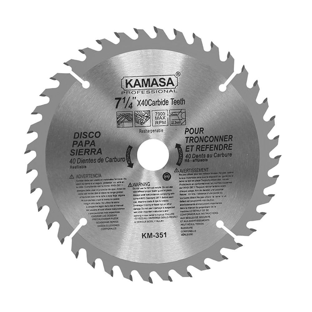 DISCO PARA SIERRA 7 1/4'' X 40T KAMASA