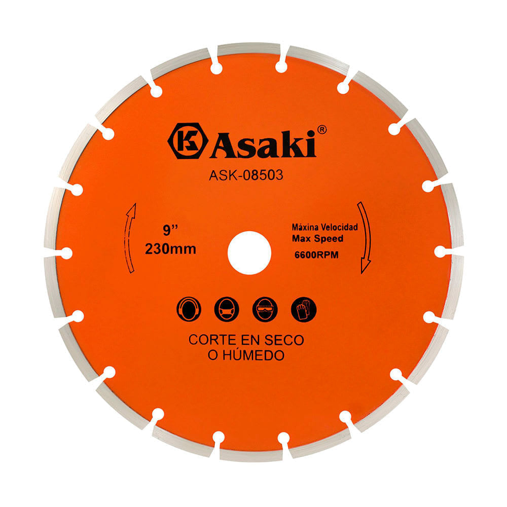 DISCO DIAMANTADO 230MM PARA CORTE EN CONCRETO Y PIEDRA KAMASA