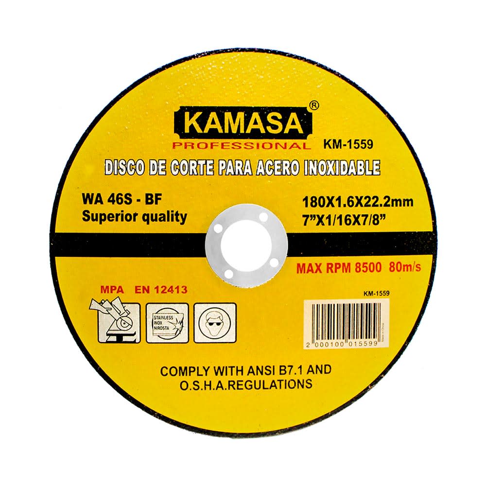 DISCO DIAMANTADO ACERO 180X1.6X22.2MM KAMASA
