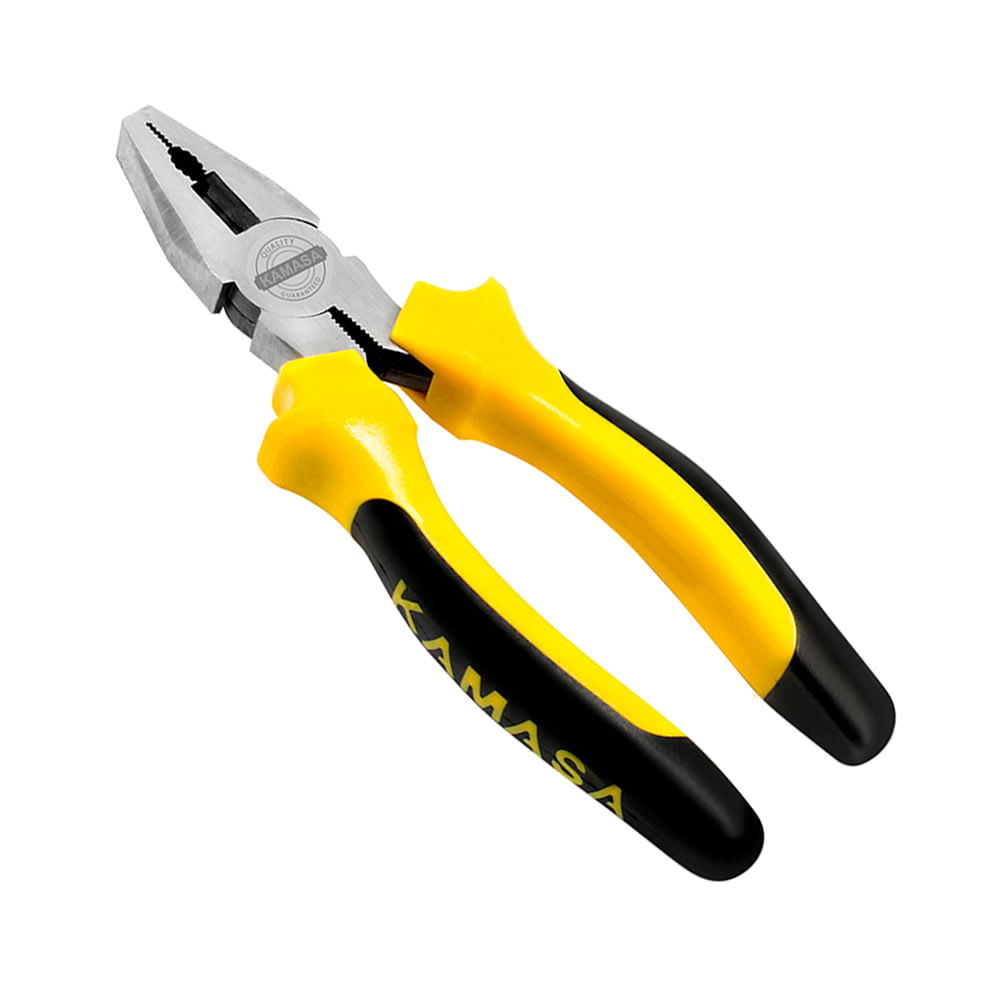 ALICATE UNIVERSAL 6'' DE ACERO CON MANGO DE JEBE KAMASA