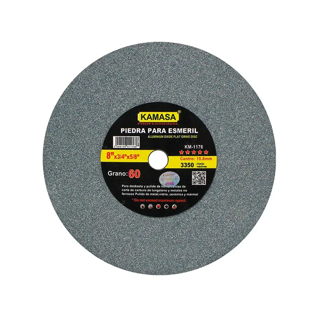 PIEDRA PARA ESMERIL 8''X3/4X5/8A60 KAMASA1