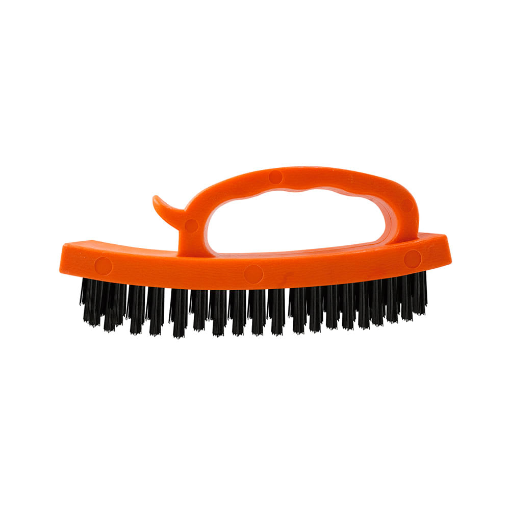 ESCOBILLA DE FIERRO 4X18 MM CON MANGO PLASTICO ERGONOMICO KAMASA