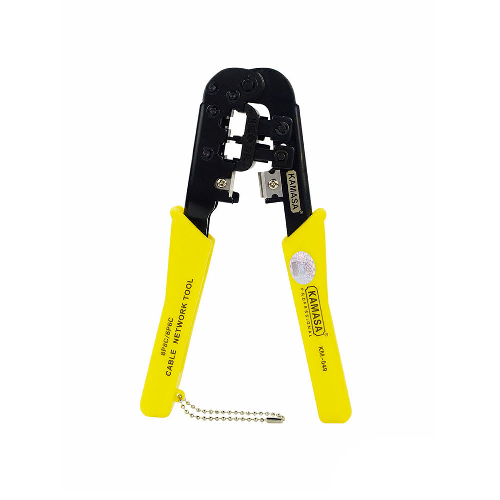 ALICATE DE ELECTRICISTA CON MANGO DE GOMA ACERO CROMADO AMARILLO KAMASA