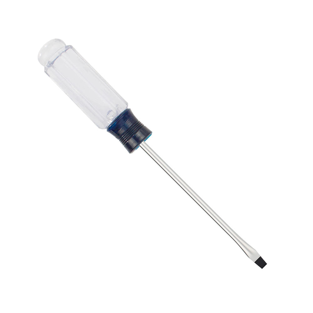 DESARMADOR PLASTICO 3X3'' MANGO TRANSPARENTE/AZUL KAMASA