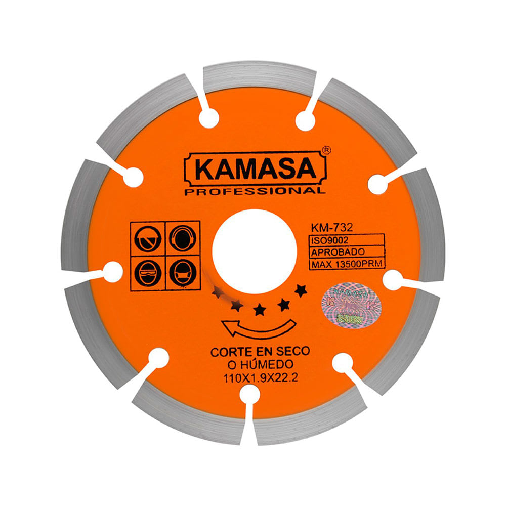 DISCO DIAMANTADO 110 CM RESISTENTE A GOLPES Y CALOR KAMASA