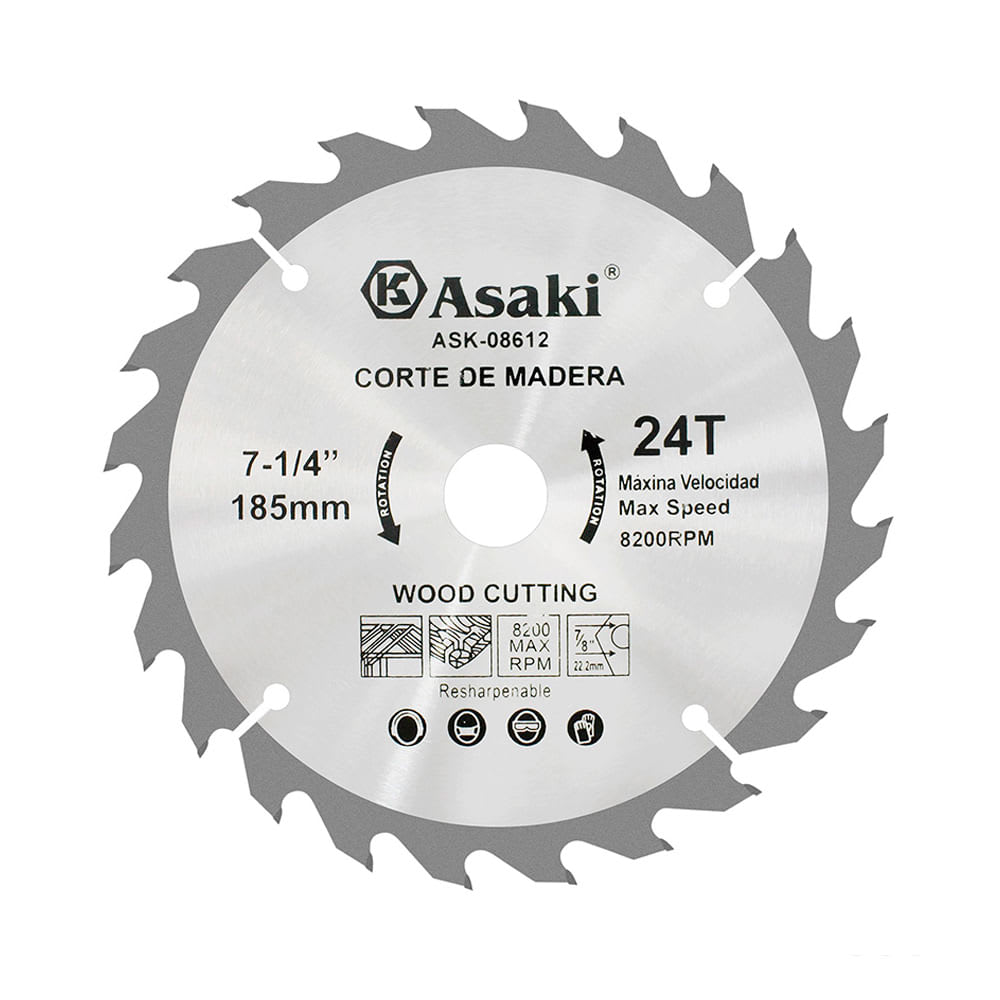 DISCO DE SIERRA 7-1/4''X24TX7/8'' KAMASA