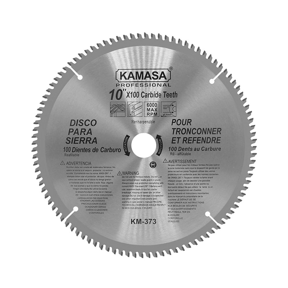 DISCO DE SIERRA 10''X100T DE CARBURO DE ACERO GRIS KAMASA