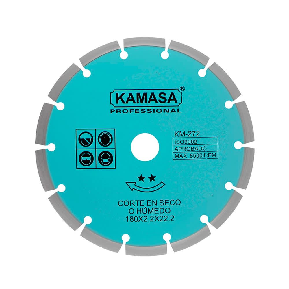 DISCO DIAMANTADO DE ACERO KAMASA 180 PARA CORTE EN SECO O HUMEDO