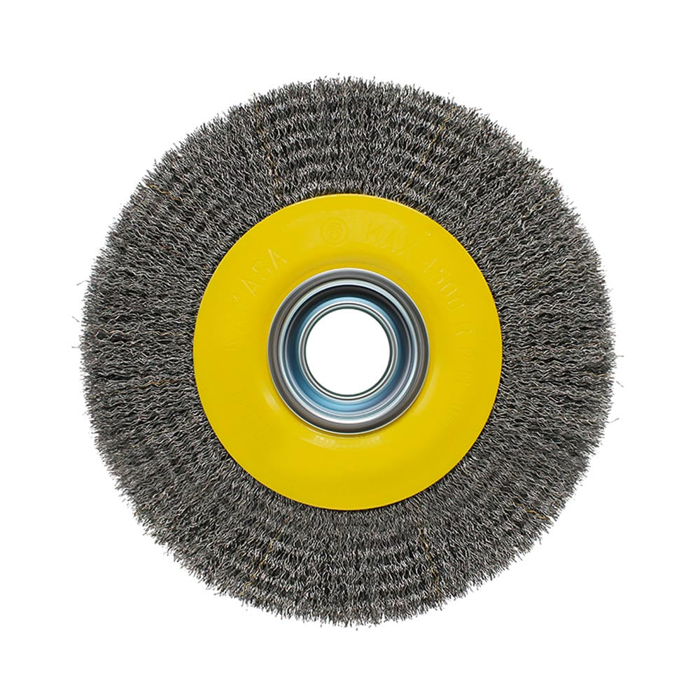 ESCOBILLA DE RUEDA 8'' DE ACERO NEGRO KAMASA