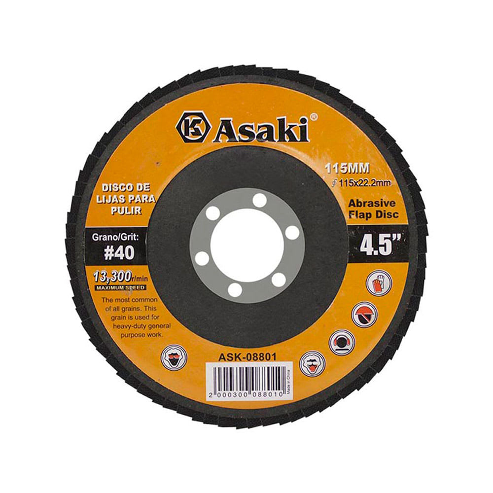 DISCO DE LIJAS PARA PULIR 115 P40 KAMASA