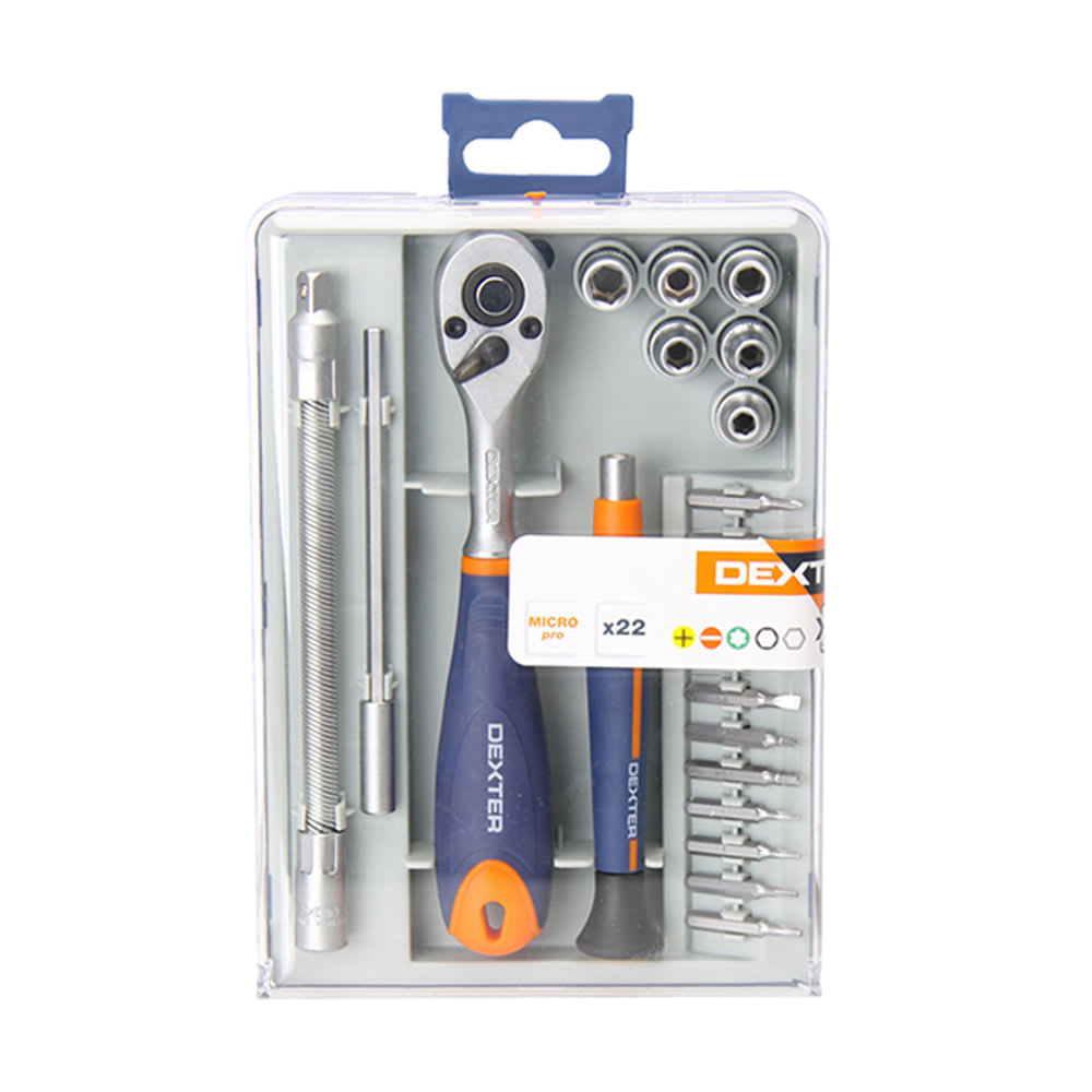 SET HERRAMIENTAS RACHET 22 PIEZAS DEXTER