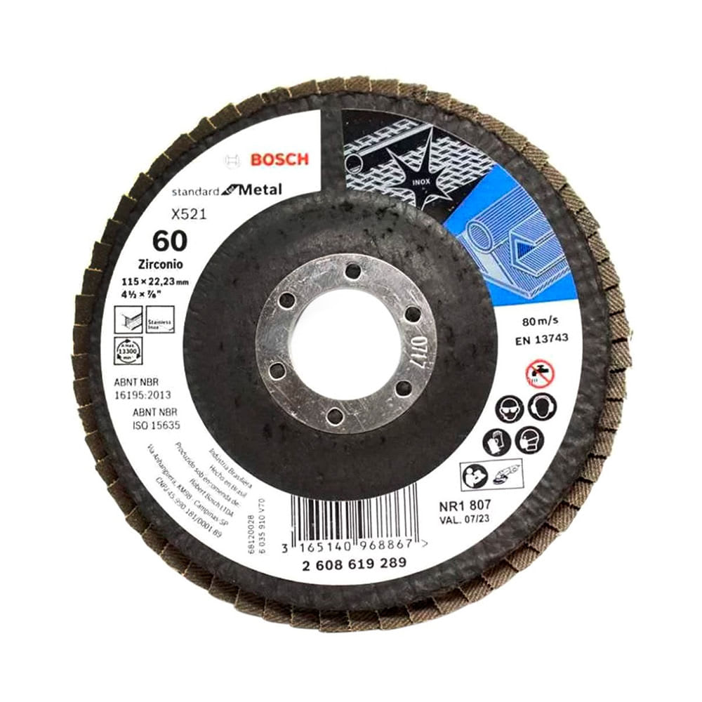 DISCO FLAP STANDARD METAL 115MM G60 CURVO FV BOSCH1