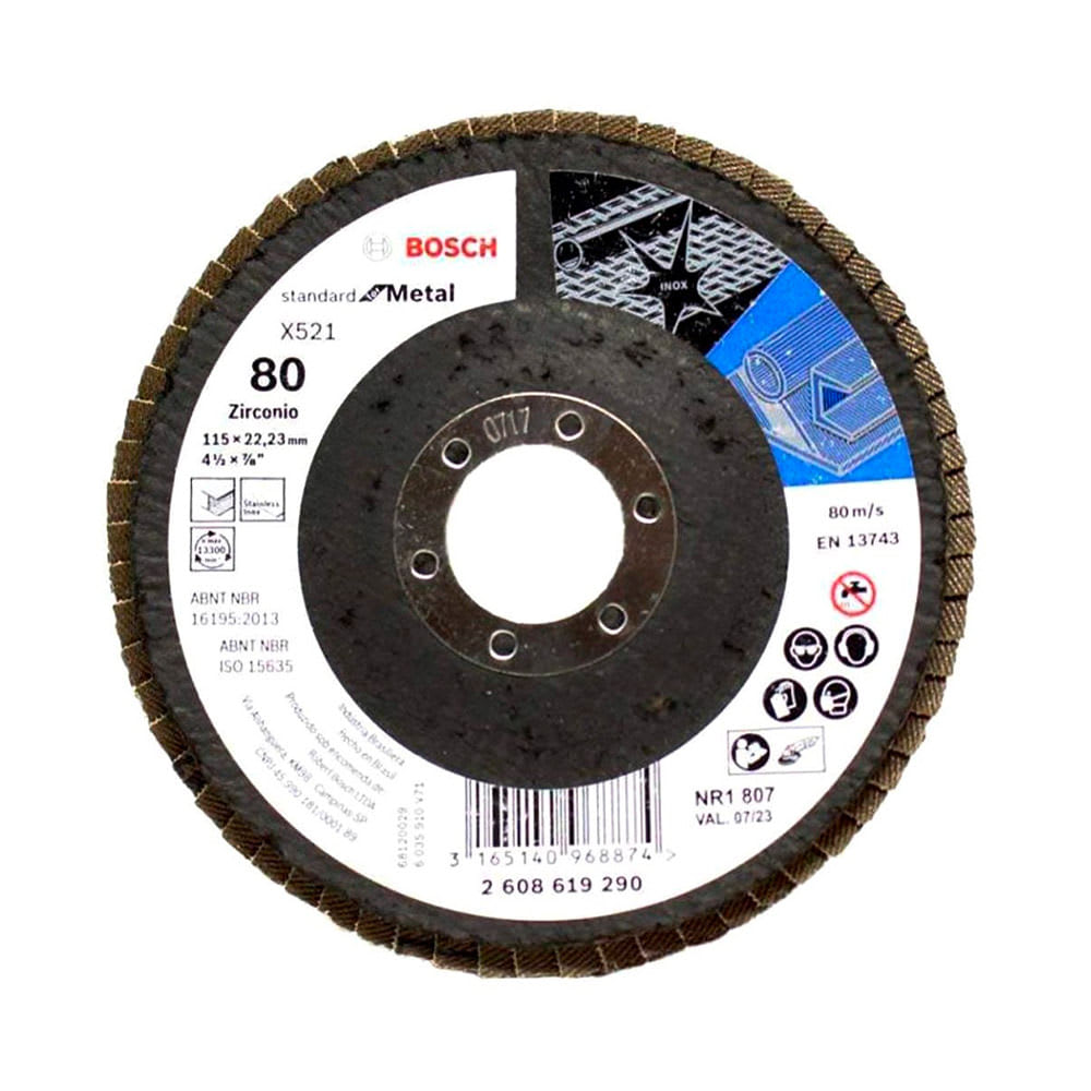 DISCO FLAP STANDARD METAL 115MM G80 CURVO FV BOSCH1
