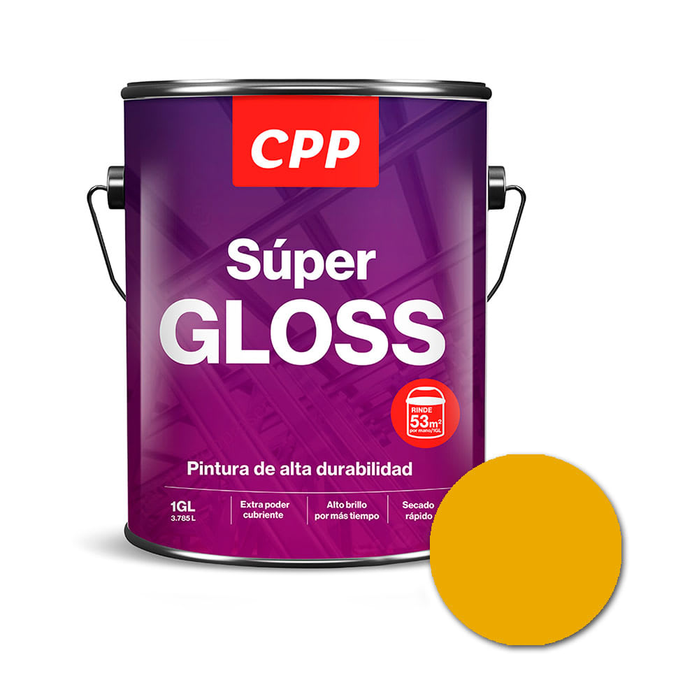 ESMALTE SUPER GLOSS AMARILLO BRILLANTE 1 GAL CPP