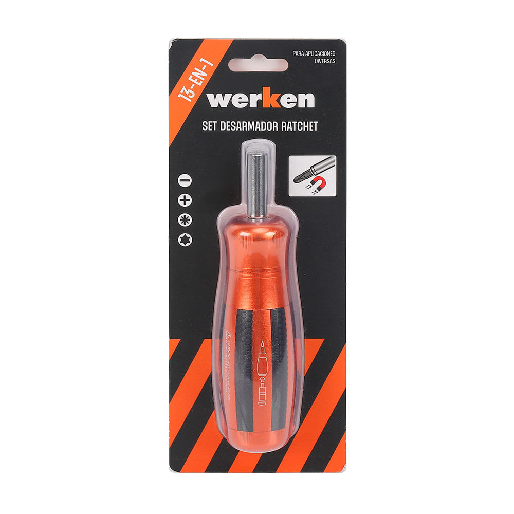 SET DESARMADOR 13 IN 1 RATCHET WERKEN1