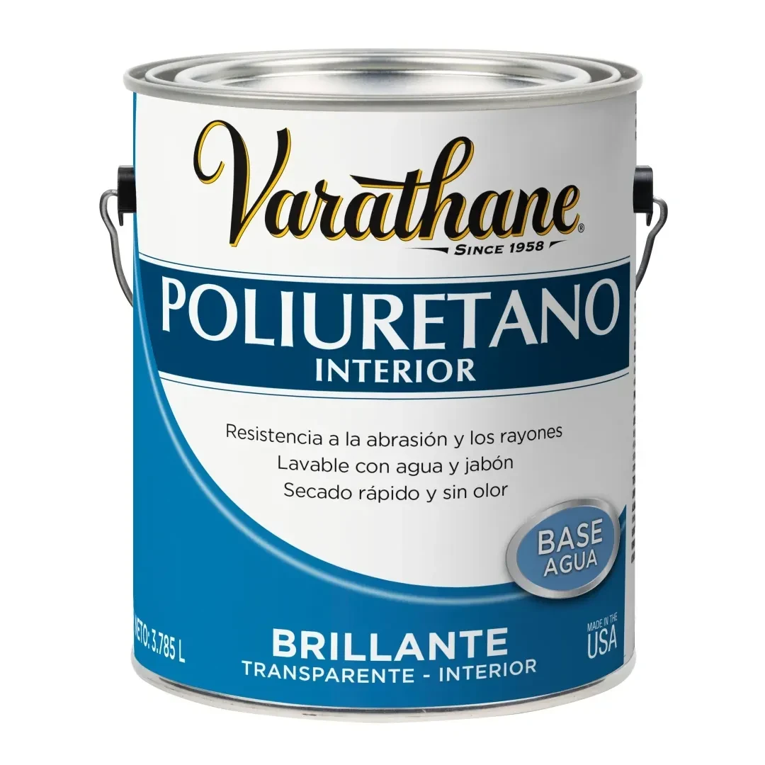 BARNIZ DE INTERIOR BASE AGUA BRILLANTE 3.785 LITROS VARATHANE