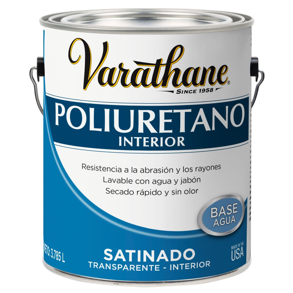 BARNIZ DE INTERIOR BASE AGUA SATIN VARATHANE 3.785 LITROS VARATHANE1