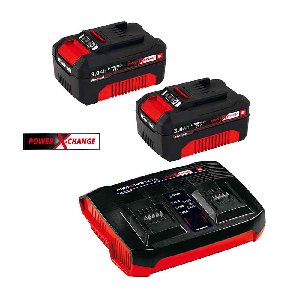 CARGADOR + 2 BATERIAS 3.0 AH 18V STARTE KIT EINHELL