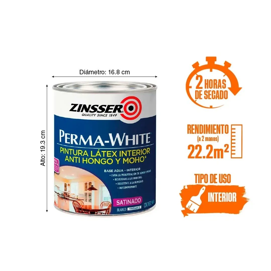 PINTURA LATEX ANTIHONGO SATIN BLANCO 3785 LITROS ZINSSER2