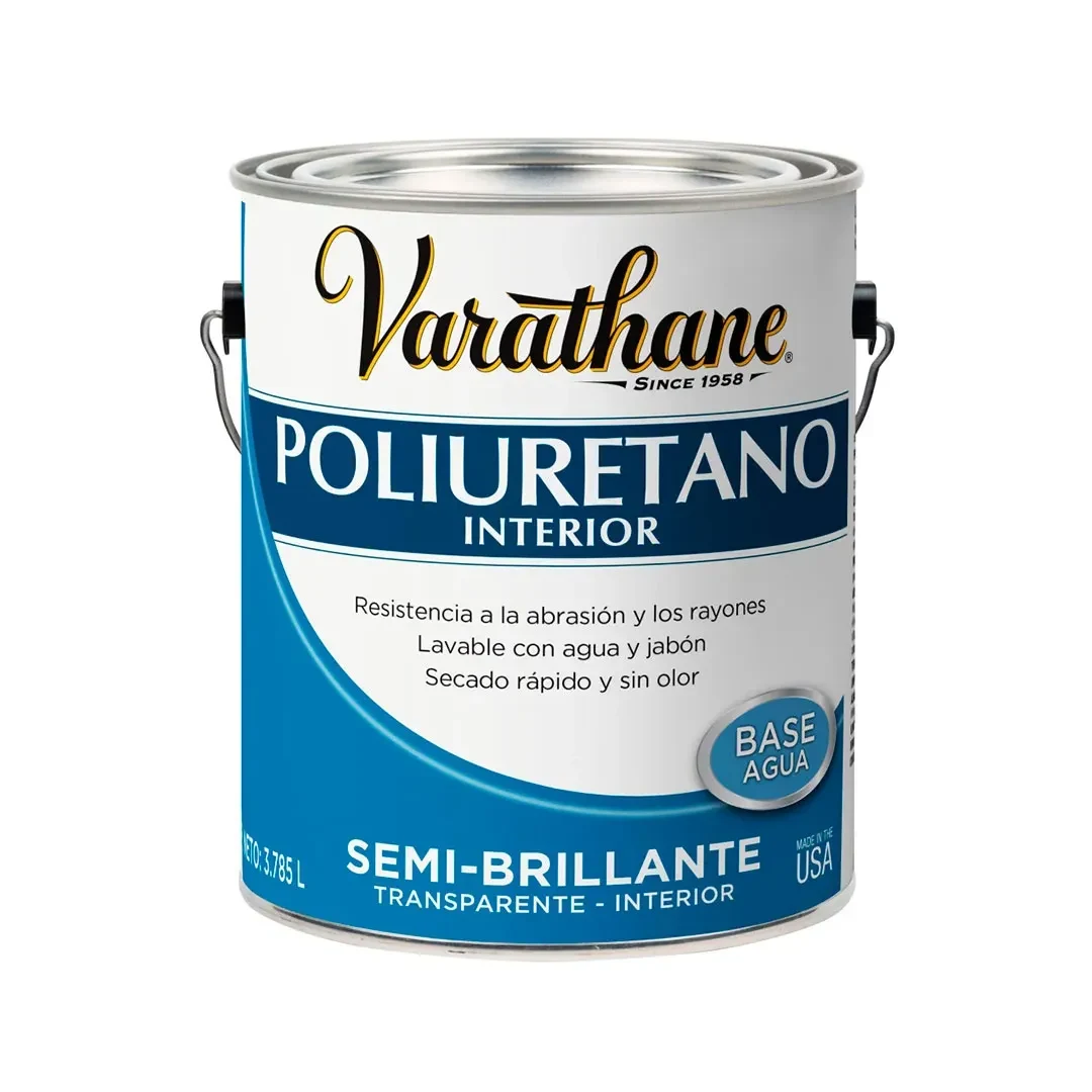 BARNIZ DE INTERIOR AGUA SEMI BRILLANTE 3,785L VARATHANE