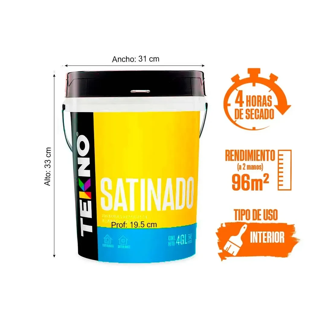 PINTURA SATINADA BLANCO 4 GALONES TEKNO2