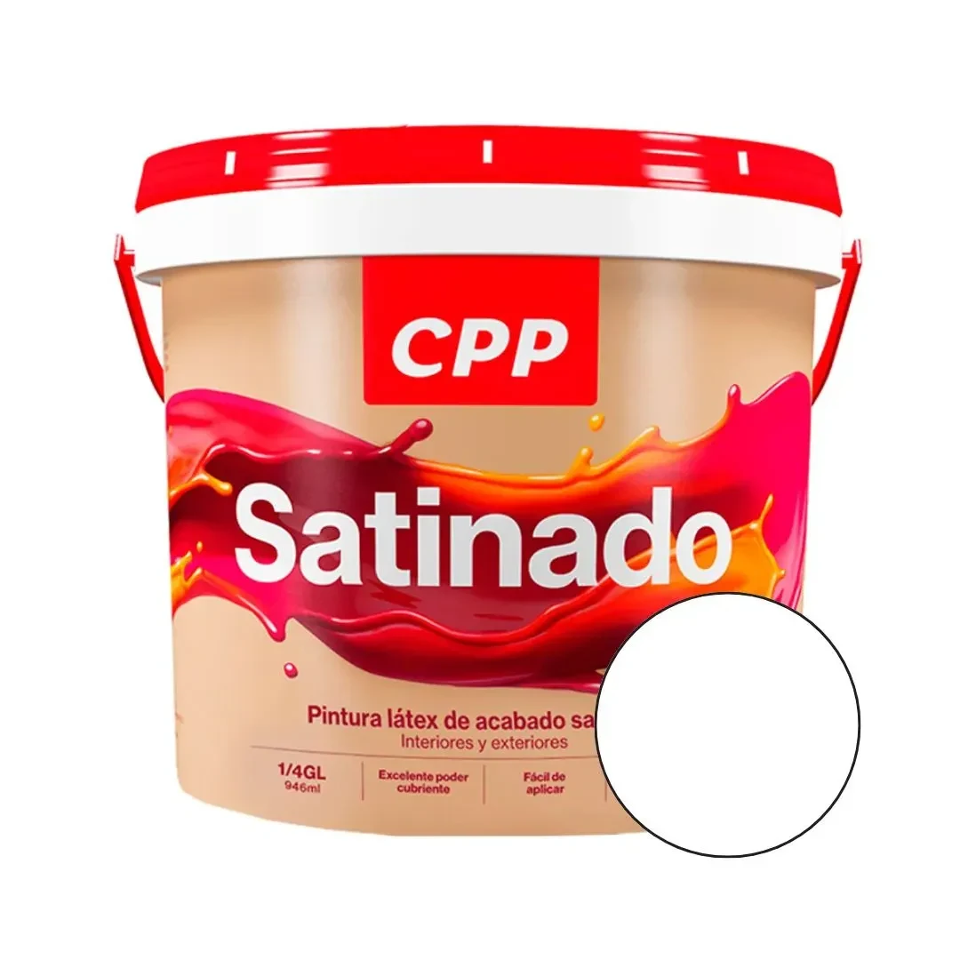PINTURA LATEX SATINADO BLANCO 1/4 GALON CPP