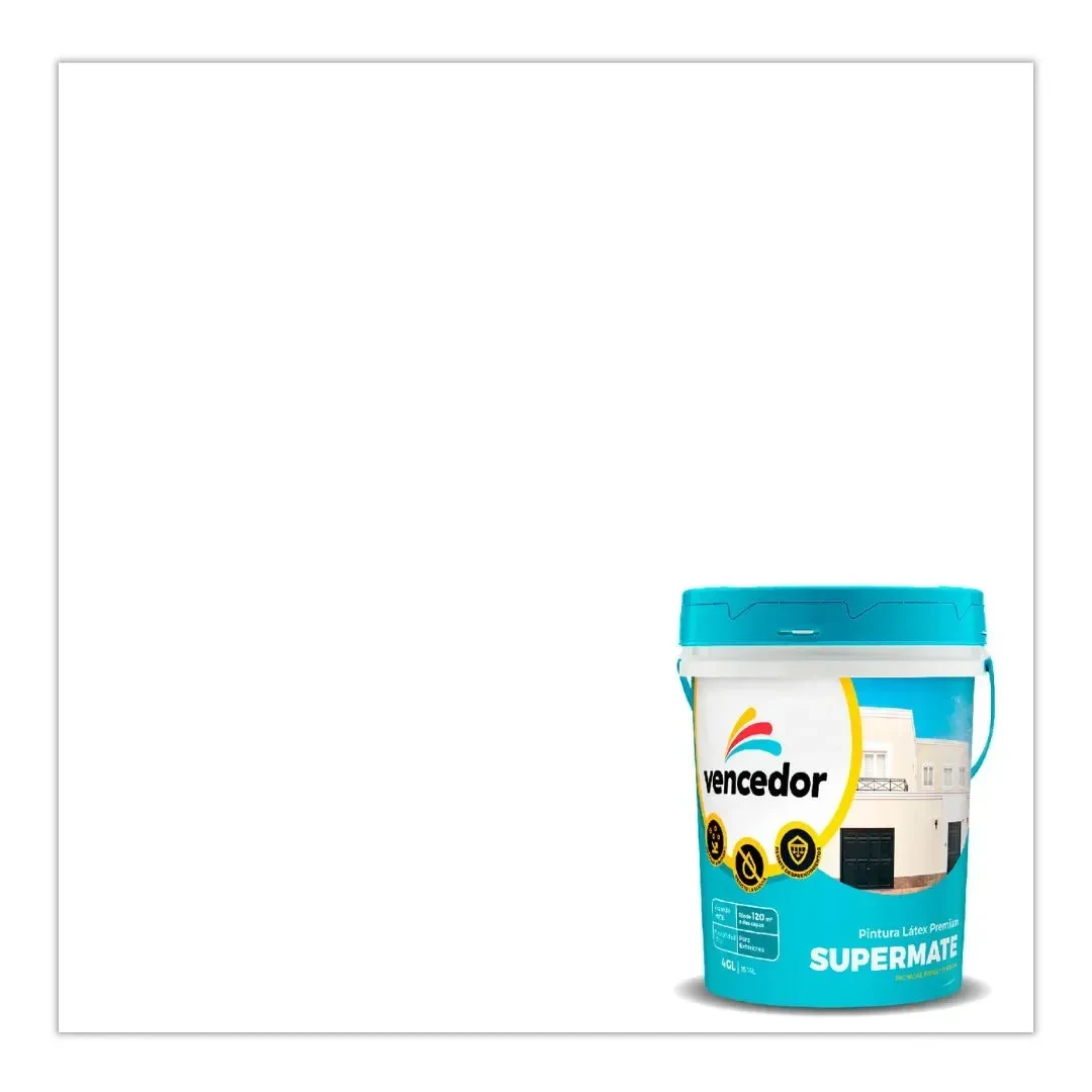 PINTURA LATEX SUPERMATE EXTERIORES NUEVO BLANCO 4 GALONES VENCEDOR4