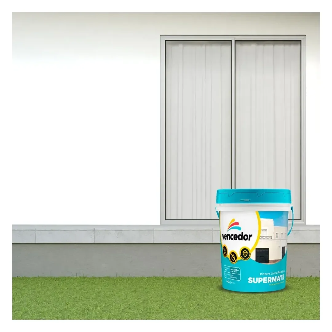 PINTURA LATEX SUPERMATE EXTERIORES NUEVO BLANCO 4 GALONES VENCEDOR5