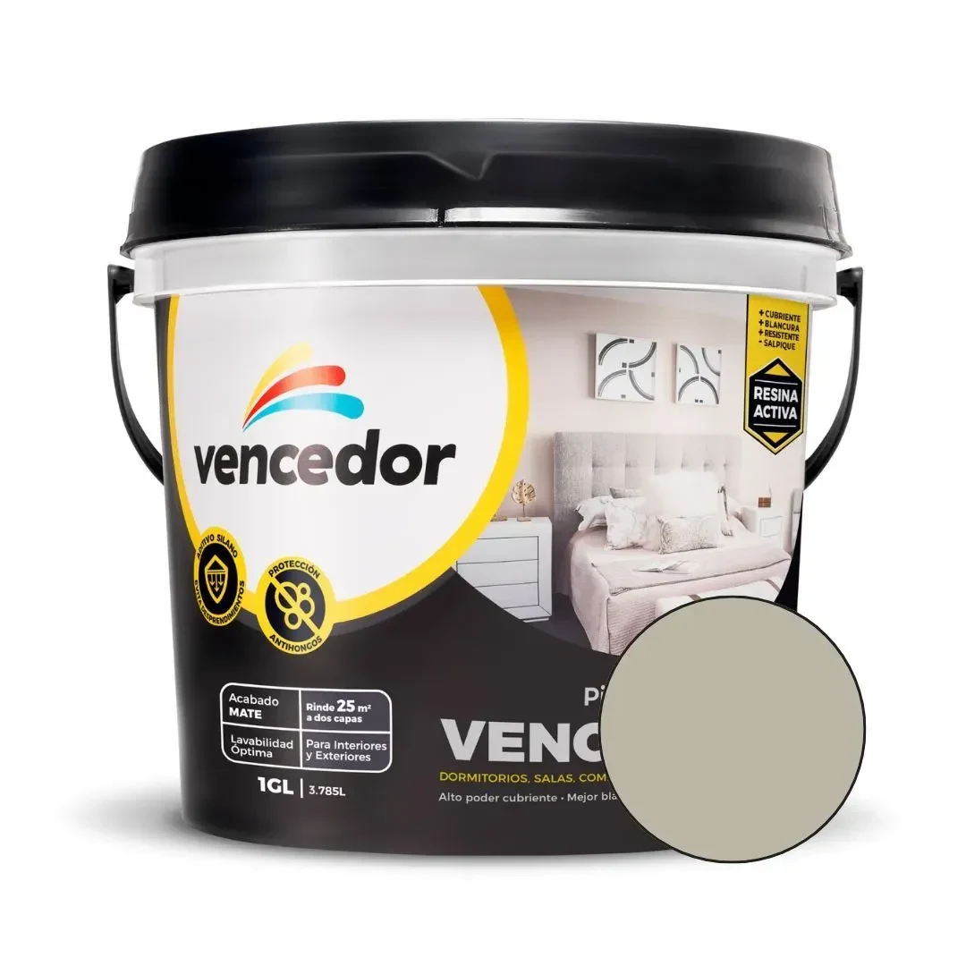 PINTURA LATEX VENCELATEX MATE NUEVO BLANCO HUMO 1 GALON VENCEDOR