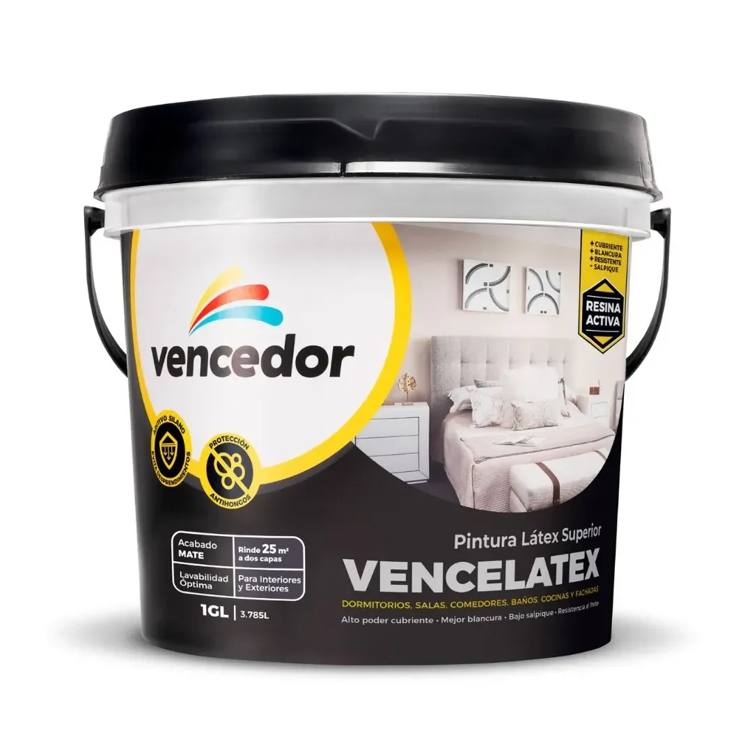 PINTURA LATEX VENCELATEX MATE NUEVO BLANCO HUMO 1 GALON VENCEDOR3