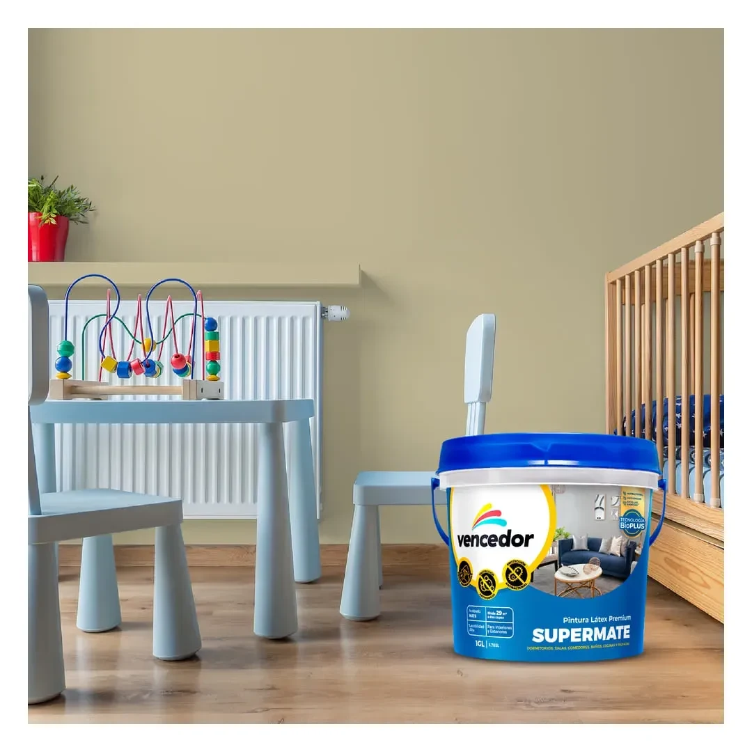 PINTURA LATEX SUPERMATE ANTIBACTERIAL NUEVO BLANCO HUMO 1 GALON VENCEDOR4
