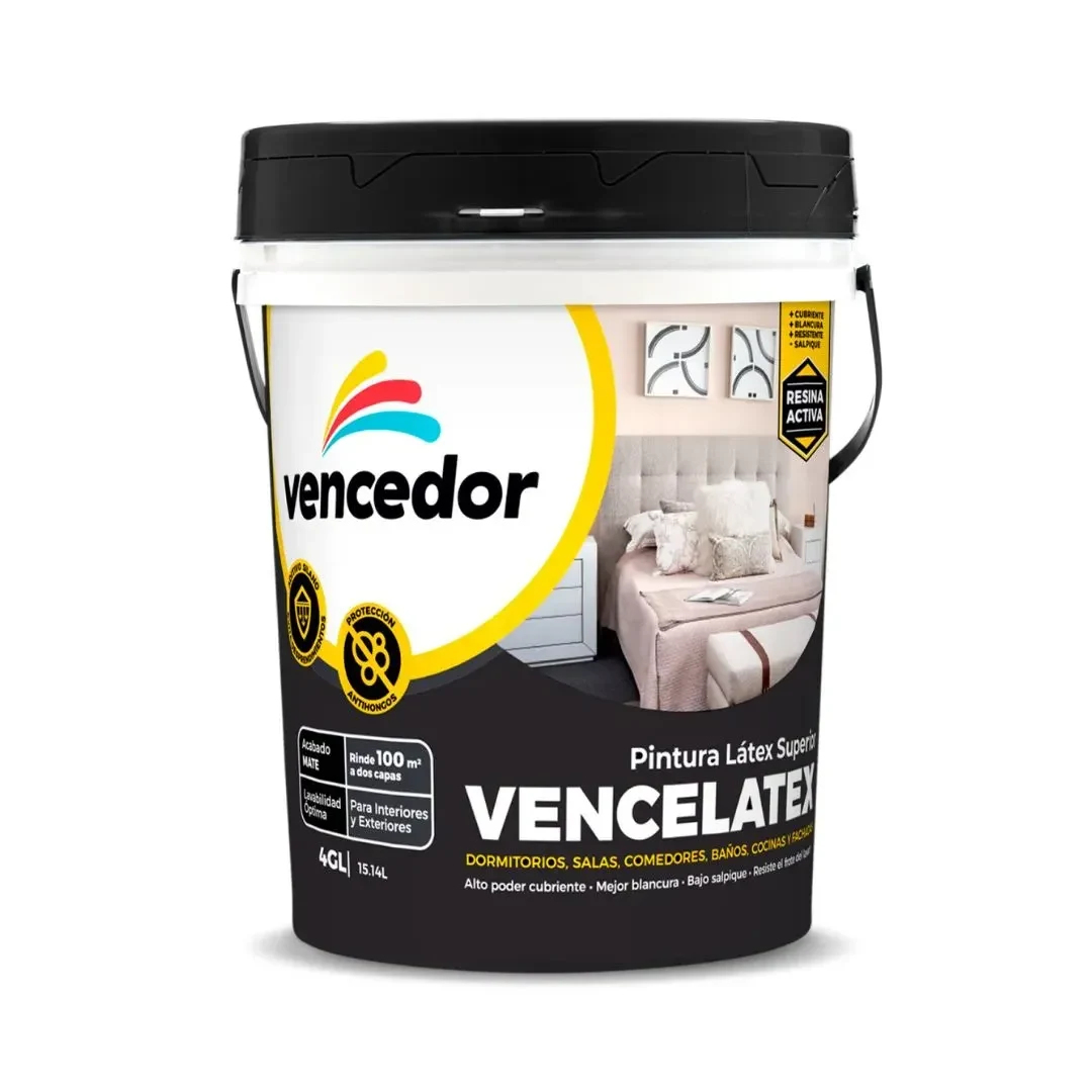 PINTURA LATEX VENCELATEX MATE NUEVO BLANCO 4 GALONES VENCEDOR3