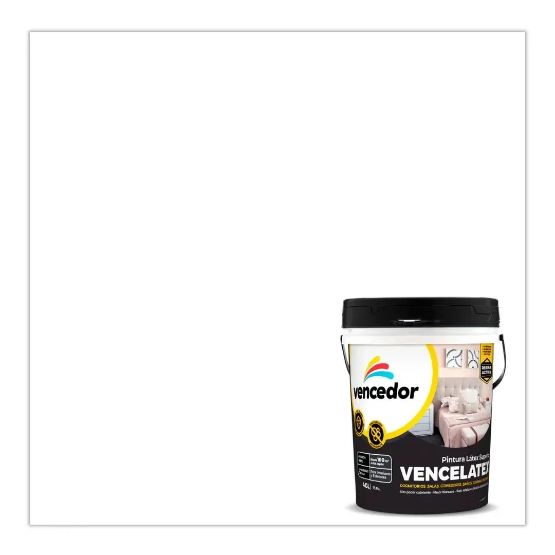 PINTURA LATEX VENCELATEX MATE NUEVO BLANCO 4 GALONES VENCEDOR4