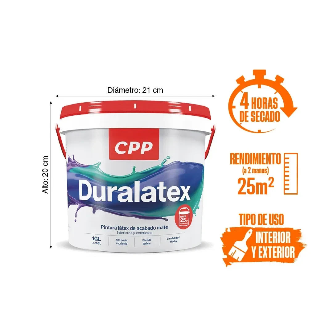 PINTURA LATEX DURALATEX BLANCO HUMO 1 GALON CPP2