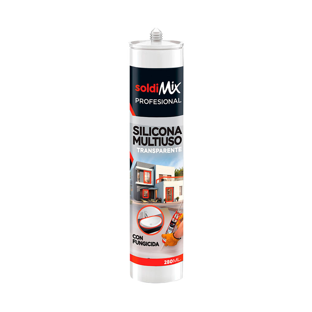 SELLADOR DE SILICONA TRANSPARENTE 280ML SOLDIMIX