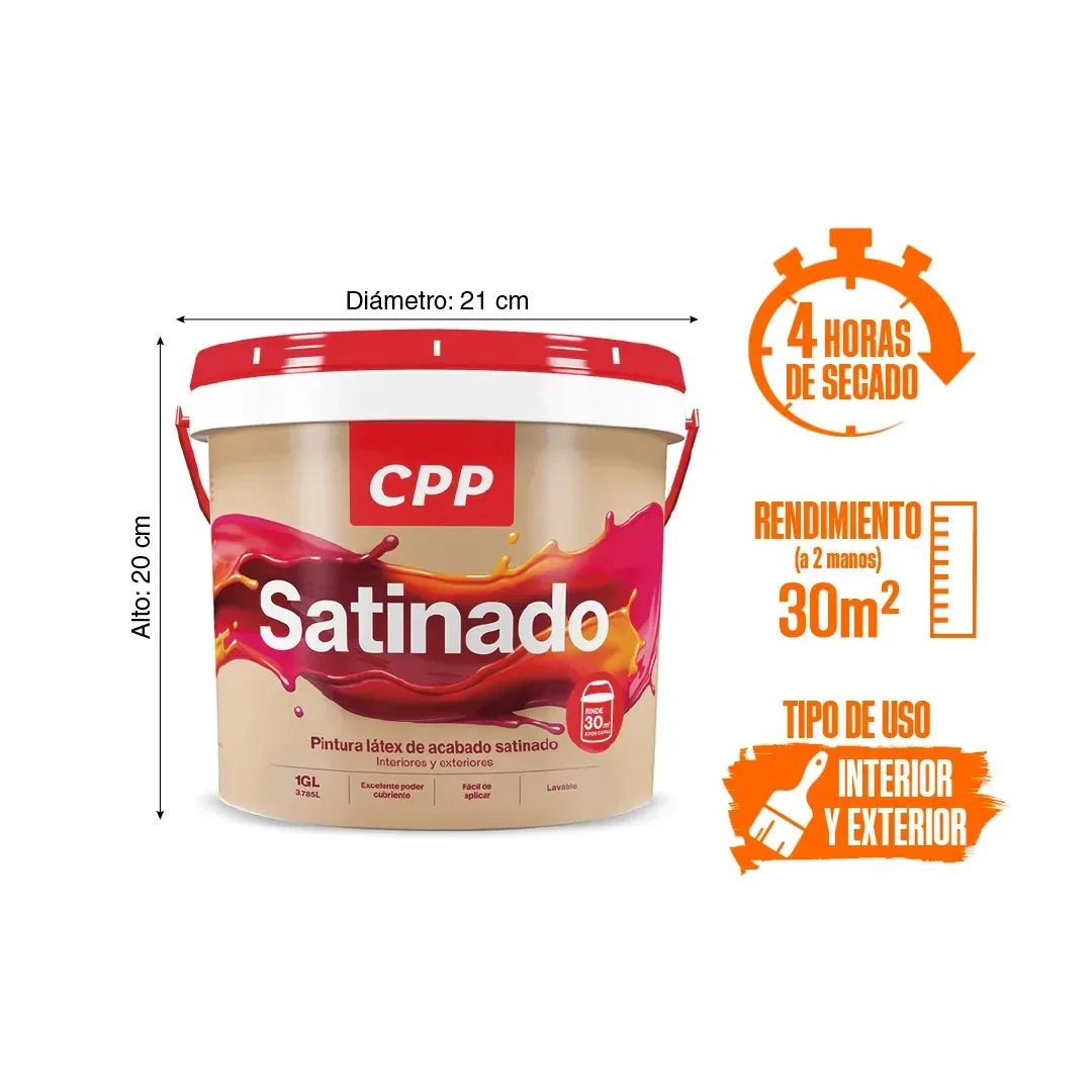 PINTURA LATEX SATINADO BLANCO 1 GALON CPP3