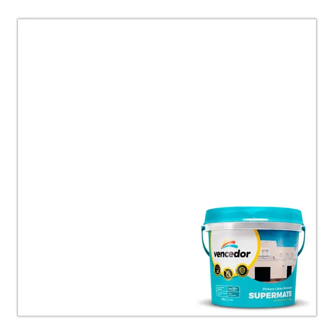 PINTURA LATEX SUPERMATE EXTERIORES NUEVO BLANCO 1 GALON VENCEDOR4