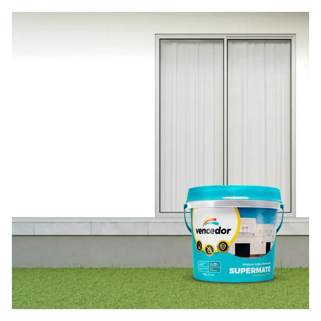 PINTURA LATEX SUPERMATE EXTERIORES NUEVO BLANCO 1 GALON VENCEDOR5
