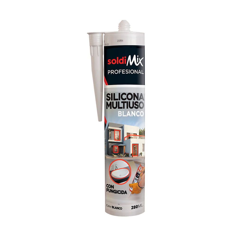 SELLADOR DE SILICONA BLANCO 280ML SOLDIMIX