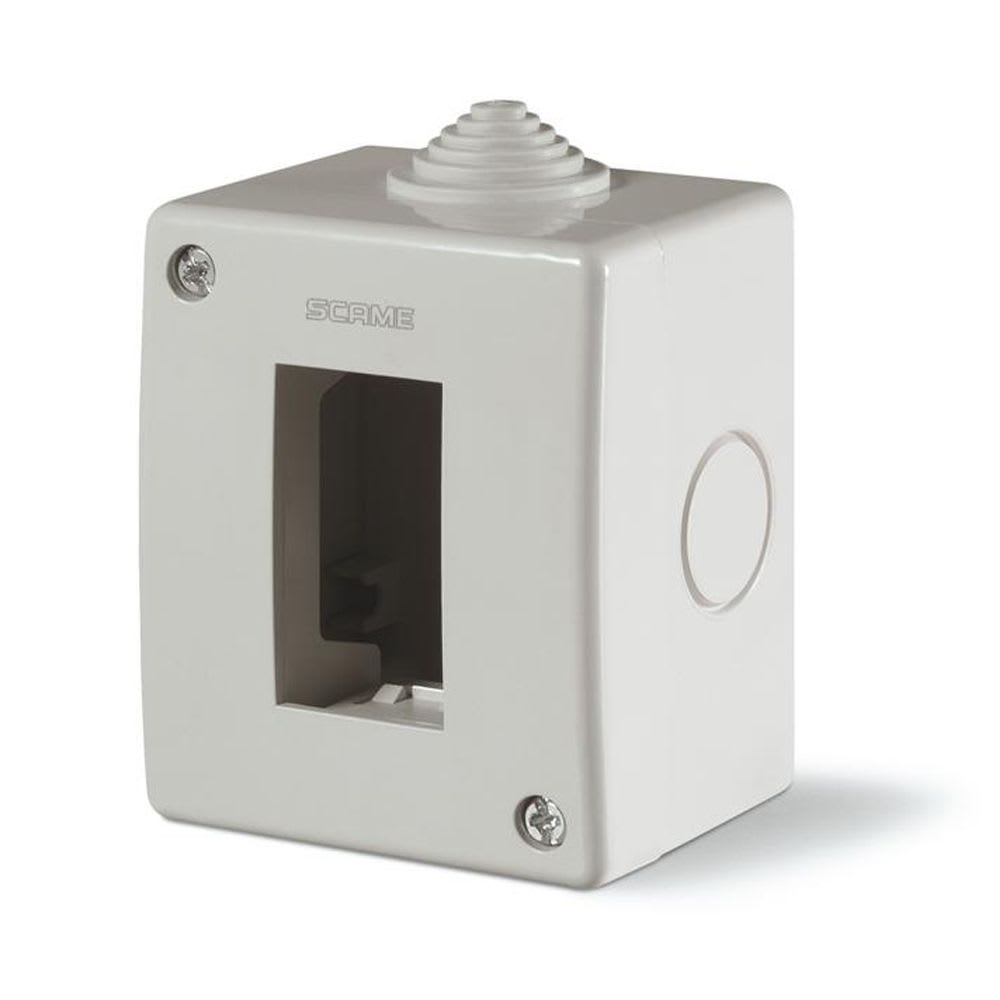 CAJA PARA ADOSAR 1 MODULO S/TAPA C/ADAPTADOR UNIBOX IP40 TRANSFORMADO SCAME1